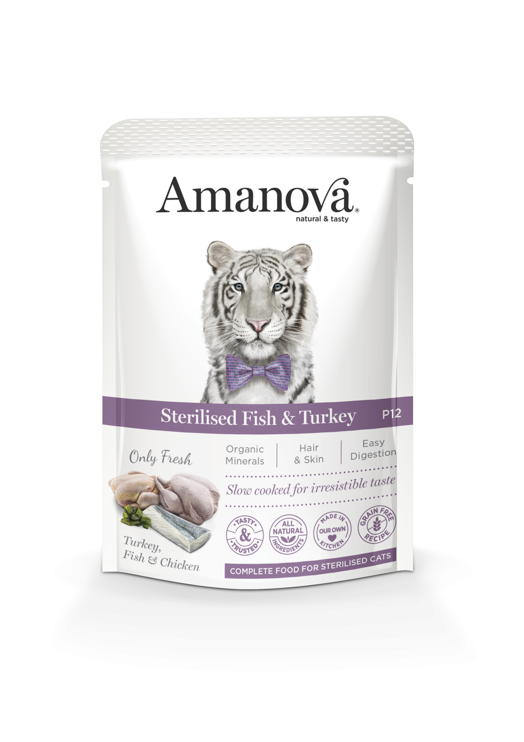 Amanova Cat Pouch Sterilized Grain-free White Fish&Turkey 85gr